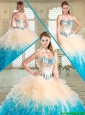 Luxurious Sweetheart Sweet 16 Gowns with Beading and Ruffles for Summer