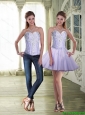 Perfect Sweetheart Lace Up Detachable Prom Dresses in Lavender for Cocktail