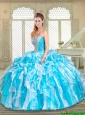 2016 Pretty Sweetheart Quinceanera Dresses with Beading and Ruffles