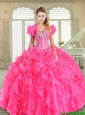Pretty Floor Length Sweet 16 Dresses with Beading and Ruffles