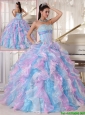 2016 Elegant Multi Color Quinceanera Gowns with Ruffles and Appliques