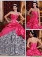 Elegant Ball Gown Hot Pink Quinceanera Gowns with Beading