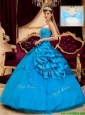 Cute Strapless Appliques and Beading Quinceanera Gowns