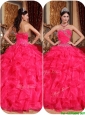 New Arrival Coral Red Ball Gown Quinceanera Dresses with Beading