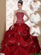 New Arrival Strapless Quinceanera Gowns with Embroidery and Pick Ups