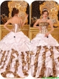 New Arrival Strapless White Quinceanera Gowns with Brush Train