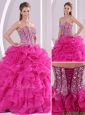Pretty Hot Pink Ball Gown Sweetheart Quinceanera Dresses