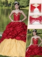 Popular Appliques and Pick Ups Quinceanera Dresses  with Brush Train