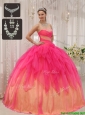 Puffy Ball Gown Strapless Quinceanera Dresses with Beading