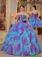 Puffy  Multi Color Ball Gown Sweetheart Quinceanera Dresses