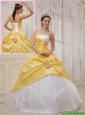 Puffy Selling Yellow Ball Gown Strapless Quinceanera Dresses