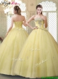 Romantic Strapless Quinceanera Gowns with Appliques and Beading for Fall