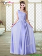 Lovely Empire One Shoulder Prom Dresses in Lavender