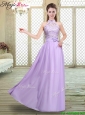 Sweet High Neck Lace Lavender Bridesmaid Dresses