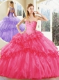 2016 Beautiful Hot Pink Quinceanera Dresses with Beading