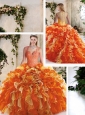 2016 Classical Straps Quinceanera Dresses with Beading and Ruffles