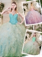 Cute Multi Color Quinceanera Gowns with Appliques and Ruffles