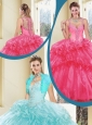 Gorgeous Straps Beading Quinceanera Dresses with Ruffles