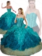 Elegant Beading and Ruffles Ball Gown Detachable Quinceanera Skirts