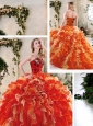 Perfect Multi Color Quinceanera Gowns with Beading and Ruffles