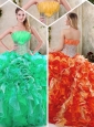 Pretty  Strapless Quinceanera Dresses with Sequins and Ruffles