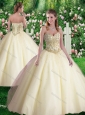 Cheap Ball Gown Sweetheart Quinceanera Dresses in Champagne