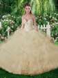 New Arrivals Straps Champange Sweet 16 Gowns with Beading