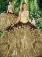 Wonderful Straps Sweet 16 Gowns with Beading and Ruffles