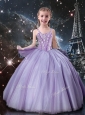 Classical Straps Little Girl Pageant Dresses in Lavender