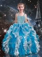 Hot Sale Straps Little Girl Pageant Dress with Beading and Ruffles for Spring