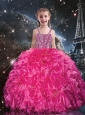 Hot Sale Straps Little Girl Pageant Dresses with Beading and Ruffles