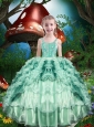 Lovely Straps Little Girl Pageant Dress with Beading and Ruffles