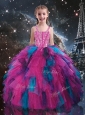 Petty Straps Beading Multi Color Little Girl Pageant Dresses for Winter