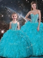 2016 Luxurious Ball Gown Princesita with Quinceanera Dresses with Beading in Baby Blue