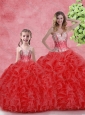 Cheap Ball Gown Sweetheart Princesita with Quinceanera Dresses  in Red