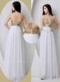 Fashionable Sweetheart White Dama Dresses with Beading and Sequins