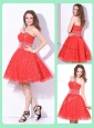Luxurious Sweetheart Beading Celebrity Dresses in Red for Fall