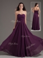 Cheap Empire Sweetheart Ruching Dama Dress in Purple