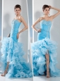 Gorgeous Mermaid Sweetheart Ruffled Layers Discount Prom Dress in Aqua Blue