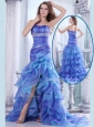 Hot Sale Column Sweetheart High Low Beading and Ruffled Layers Prom Dresses