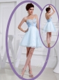Discount Short Sweetheart Beading Prom Dress in Light Blue