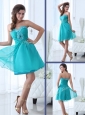 Pretty Short Sweetheart Beading  Popular Prom Dress in Turquoise