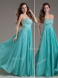 Classical Empire Strapless Turquoise Long Prom Dress