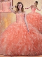 2016 Cute Ball Gown Sweet 16 Quinceanera Dresses with Beading and Ruffles