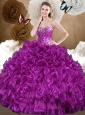 Beautiful 2016 Purple Sweet 15 Quinceanera Dresses with Beading and Ruffles