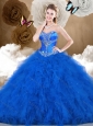 Cheap Ball Gown Sweetheart Beading and Ruffles Quinceanera Dresses