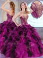 Cute  Ball Gown Sweet 16 Quinceanera Dresses with Appliques and Ruffles 2016