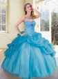 Cute Sweetheart Pick Ups and Appliques Quinceanera Dresses 2016