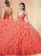 New Arrivals V Neck Sweet 16 Quinceanera Dresses with Ruffles and Appliques