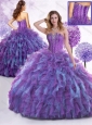 2016 Cute  Strapless Beading and Ruffles Sweet 16 Quinceanera Dresses